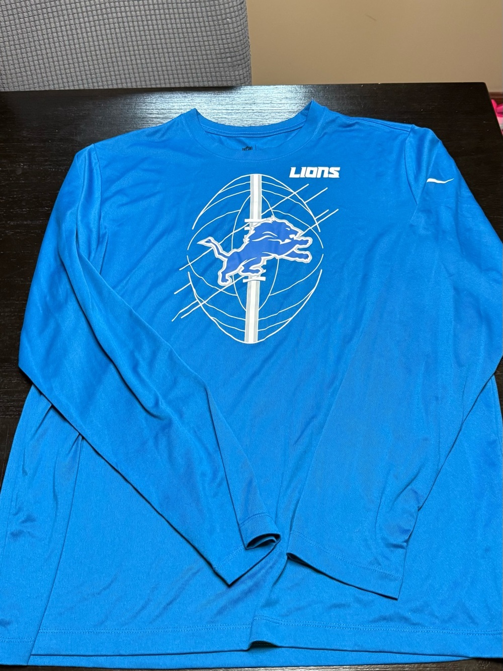 Nike Men’s Long Sleeve Lions Graphic Tee - Blue & White
